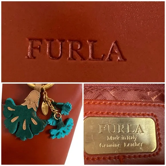 Furla genuine leather small tote Made In Italy - Picture 7 of 8